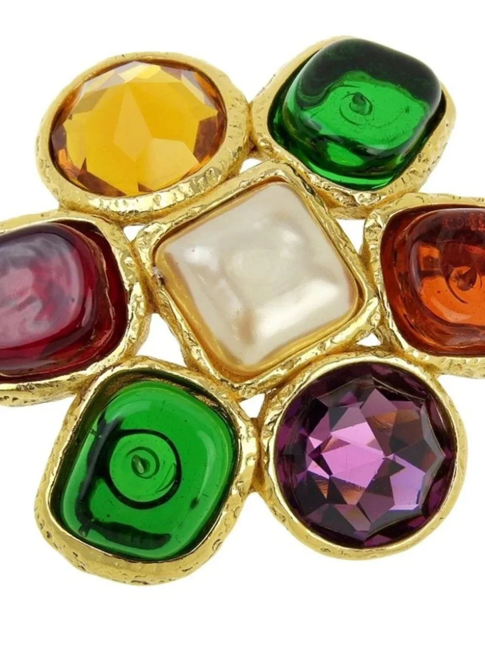 CHANEL Gripoa Brooch vintage multicolor Plated Gold 42.2g Women